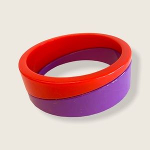 Acrylic cuff bracelet in red and purple